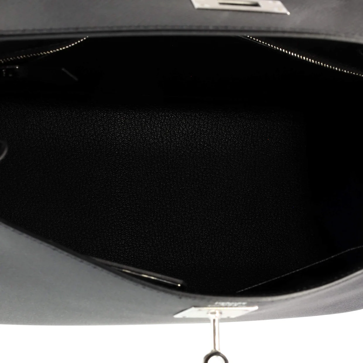 Kelly Handbag Noir Epsom with Palladium Hardware 28 - Deep Luxury