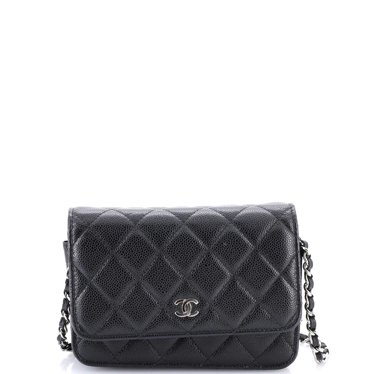 Wallet on Chain Quilted Caviar Mini - Deep Luxury
