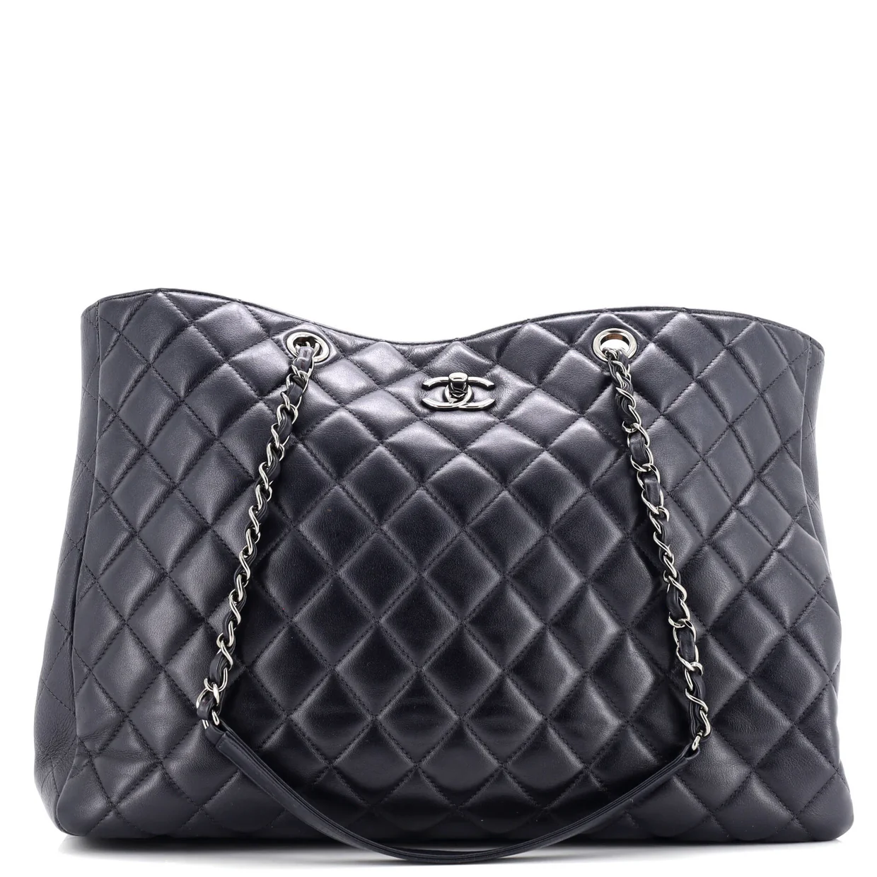 Classic CC Shopping Tote Quilted Calfskin Large - Deep Luxury