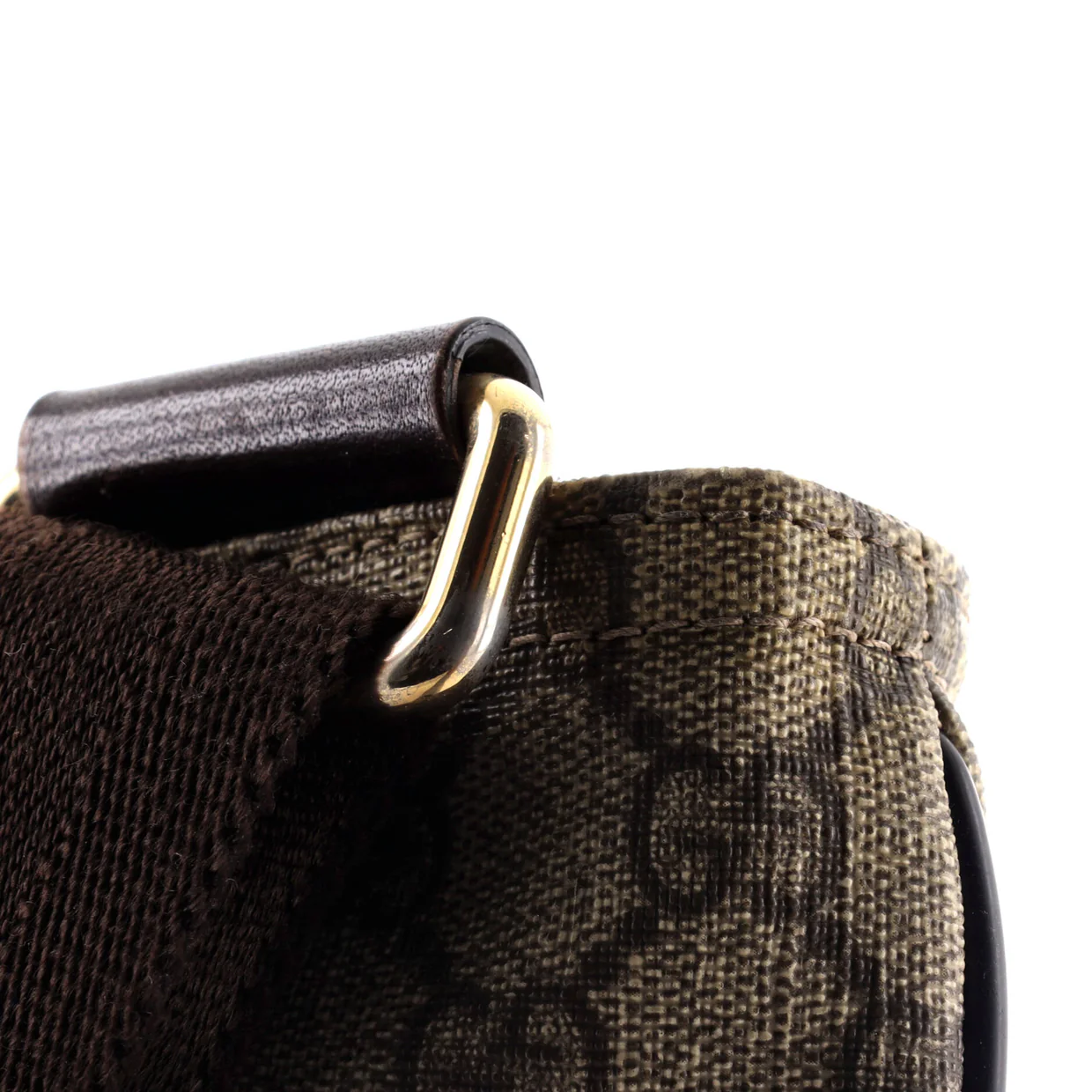 Zip Top Messenger Bag GG Coated Canvas Large - Deep Luxury