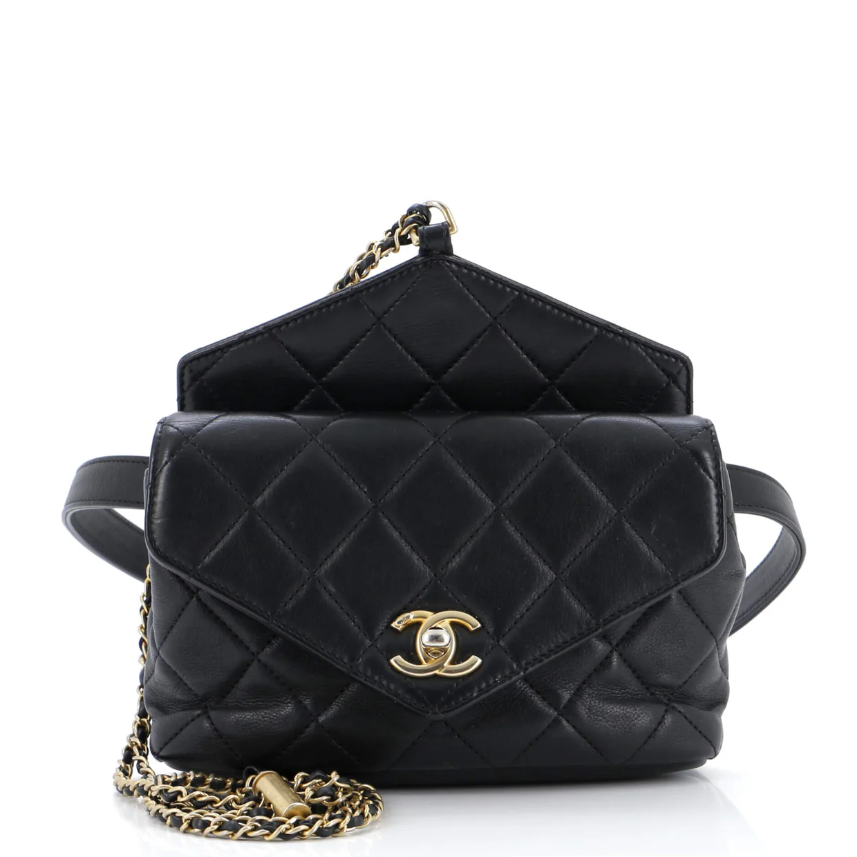 Carry With Chic Chain Flap Waist Bag Quilted Calfskin - Deep Luxury