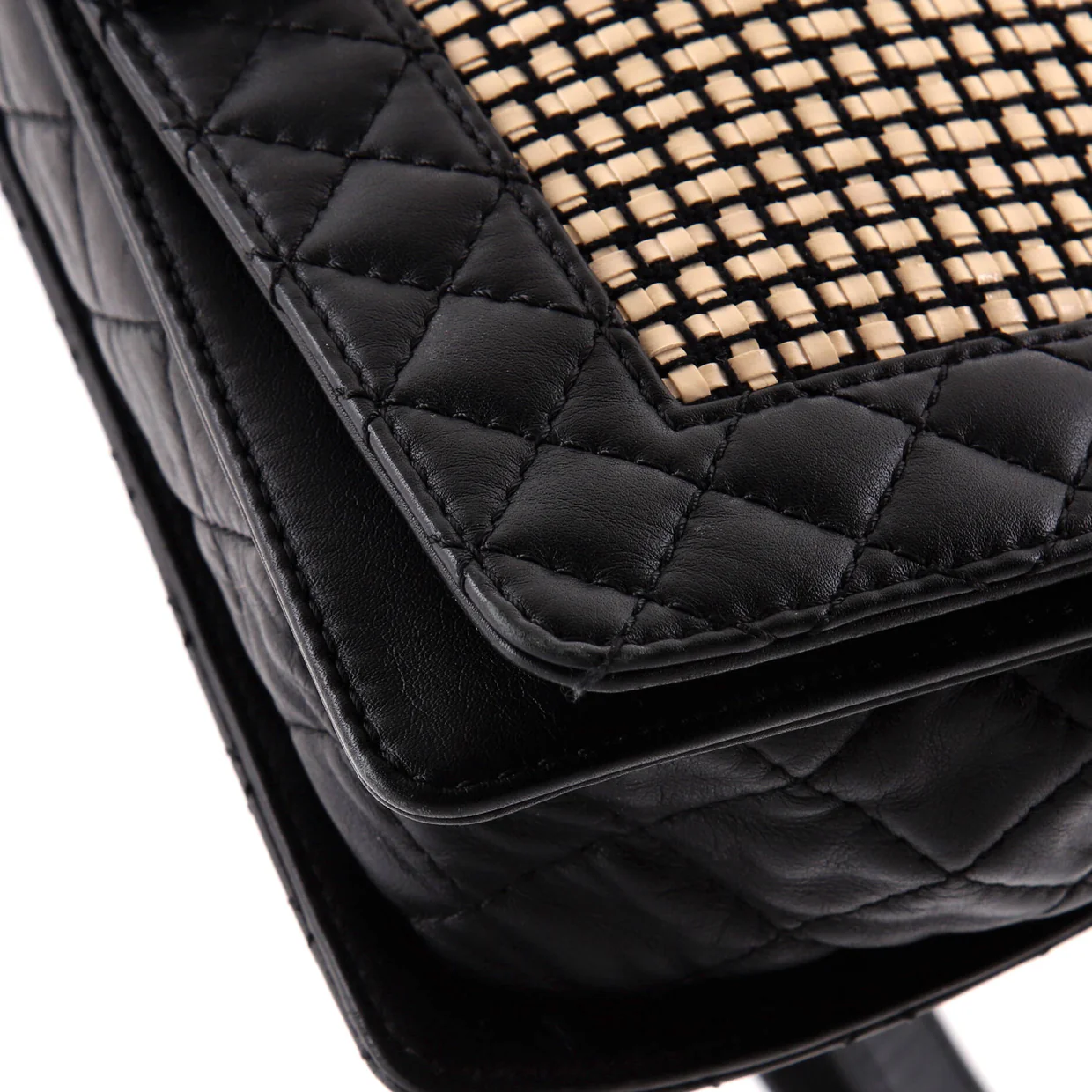 Reverso Boy Flap Bag Woven Calfskin Old Medium - Deep Luxury