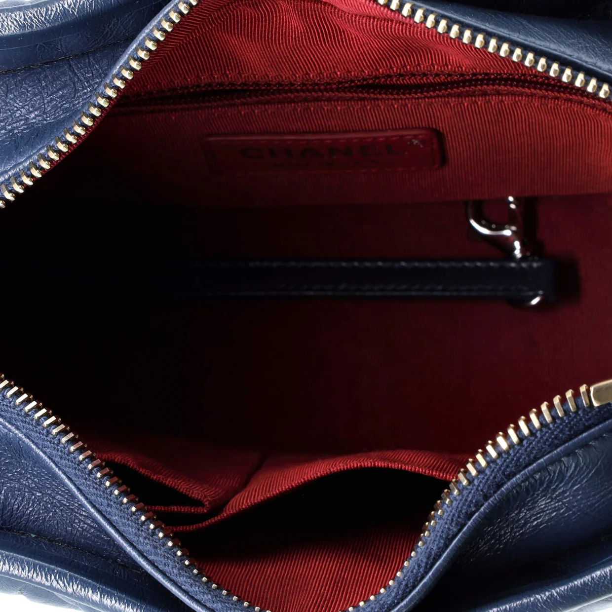 Gabrielle Hobo Chevron Aged Calfskin Small - Deep Luxury