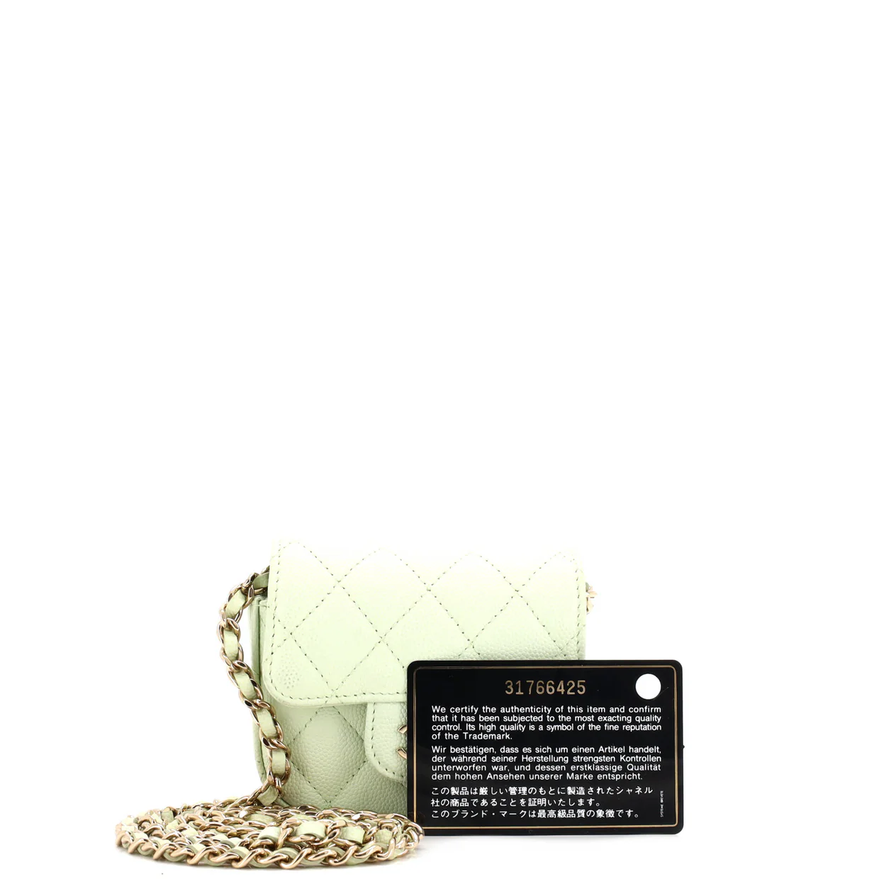 Classic Square Flap Clutch with Chain Quilted Caviar Mini - Deep Luxury