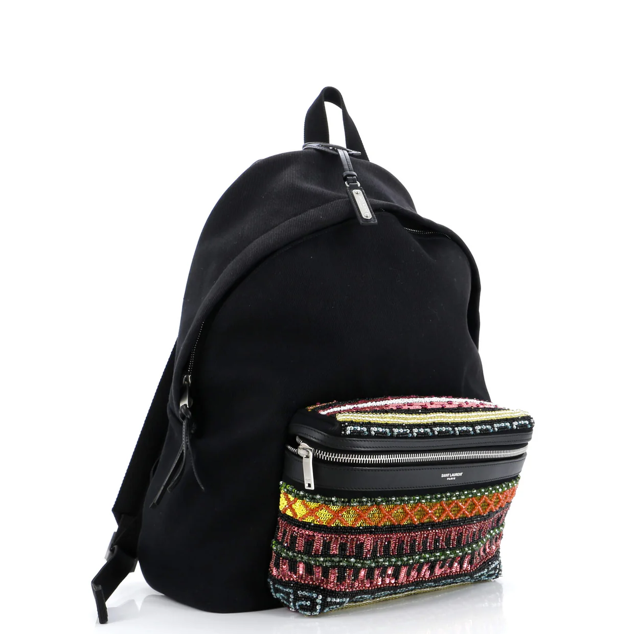 City Backpack Bead Embellished Canvas Medium - Deep Luxury