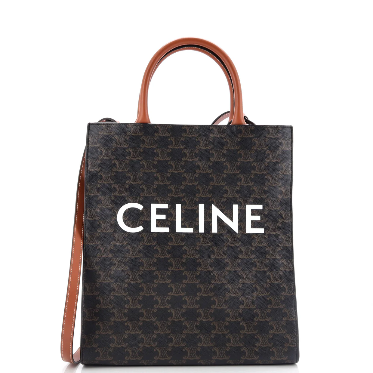 Vertical Cabas Tote Triomphe Coated Canvas Small - Deep Luxury