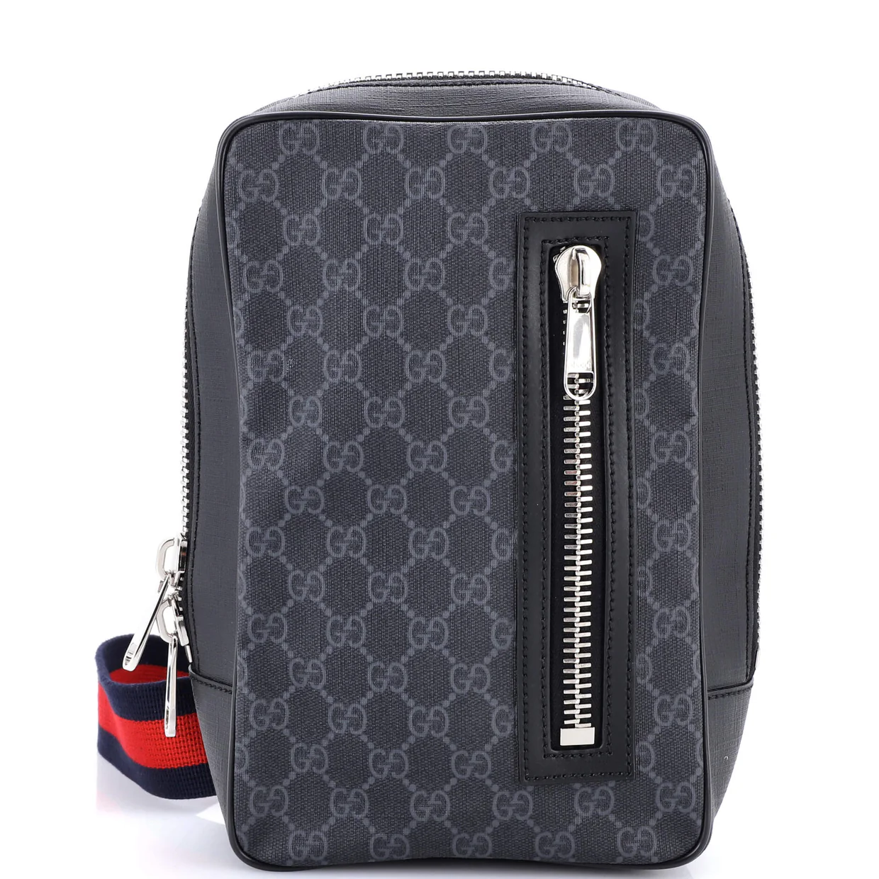 Soft Zip Sling Bag GG Coated Canvas Small - Deep Luxury