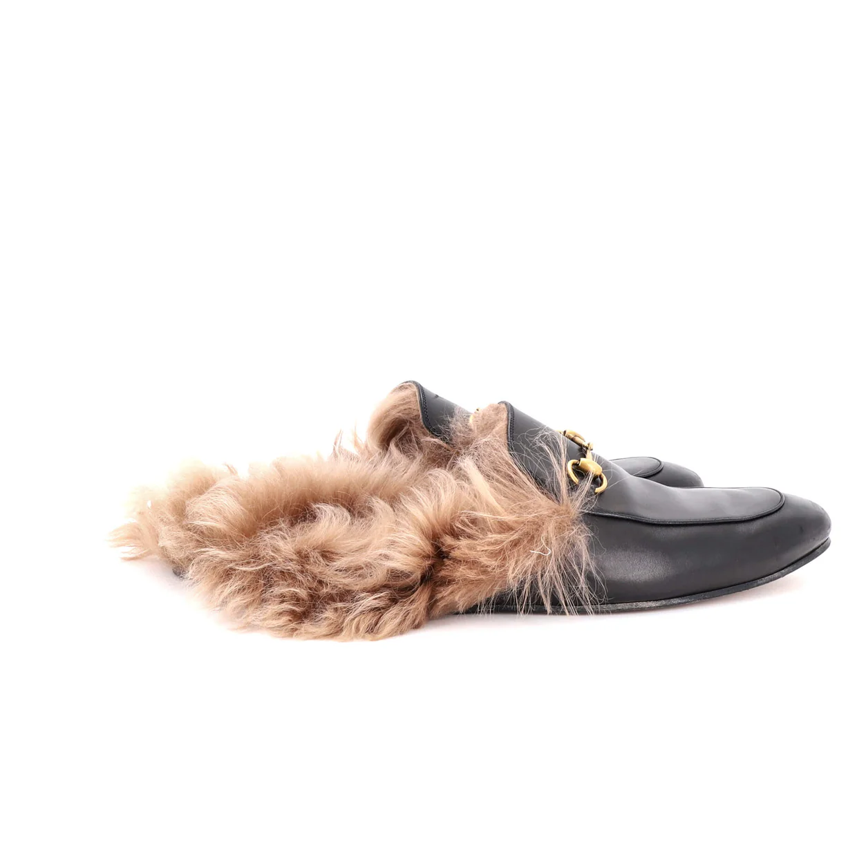 Men's Princetown Mules Leather with Fur - Deep Luxury
