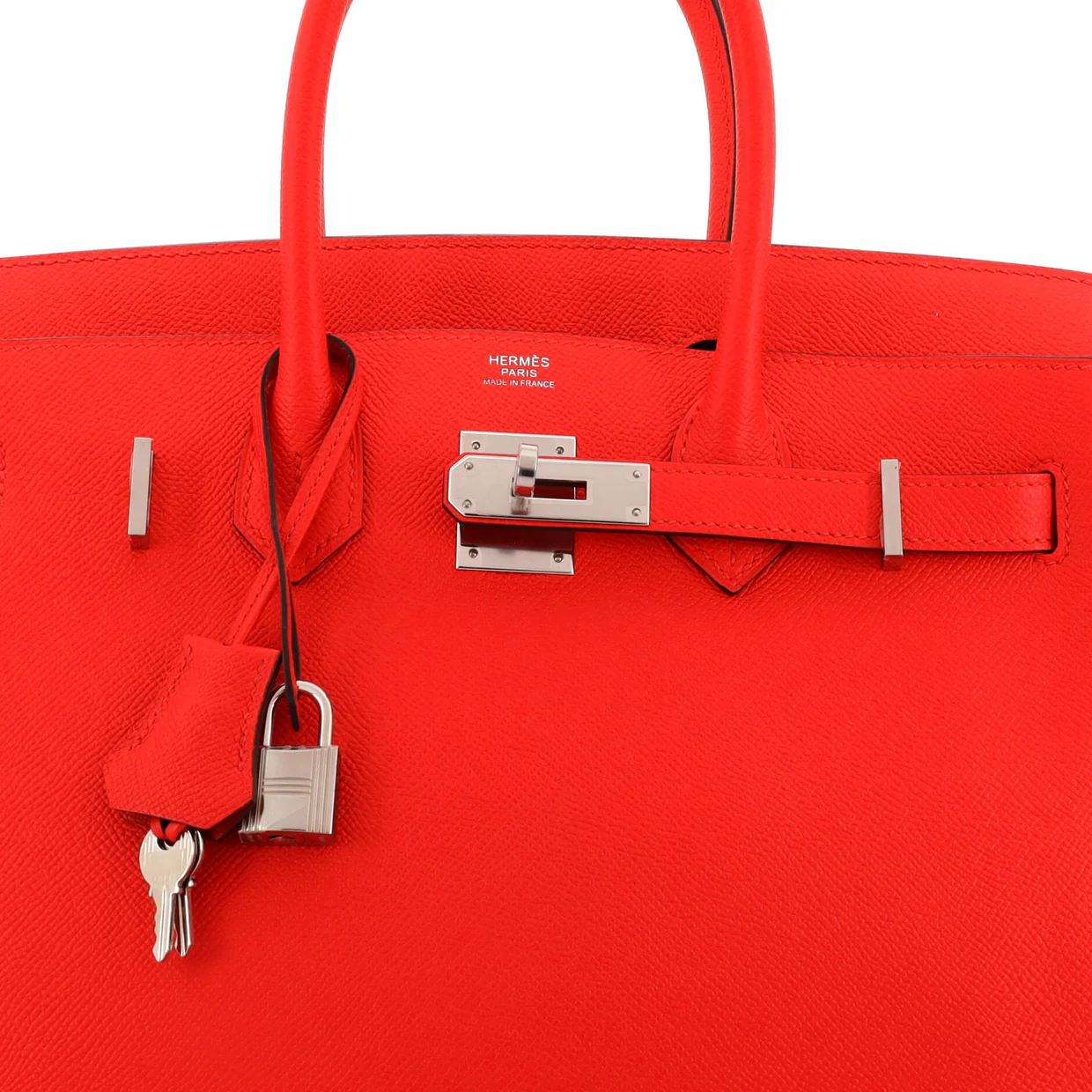 Birkin Handbag Rouge De Coeur Epsom with Palladium Hardware 30 - Deep Luxury