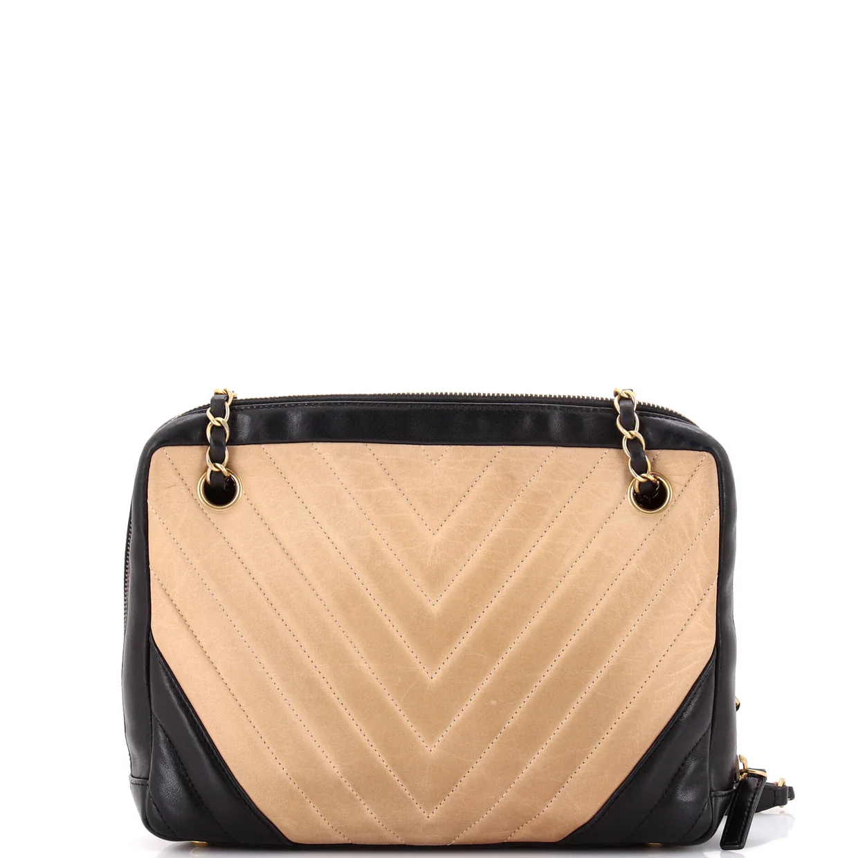 CC Charm Camera Bag Chevron Lambskin Medium - Deep Luxury