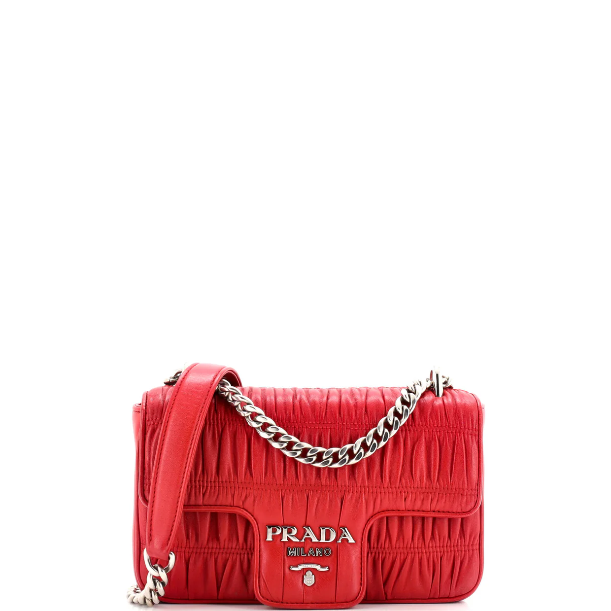 Chain Flap Shoulder Bag Nappa Gaufre Small - Deep Luxury