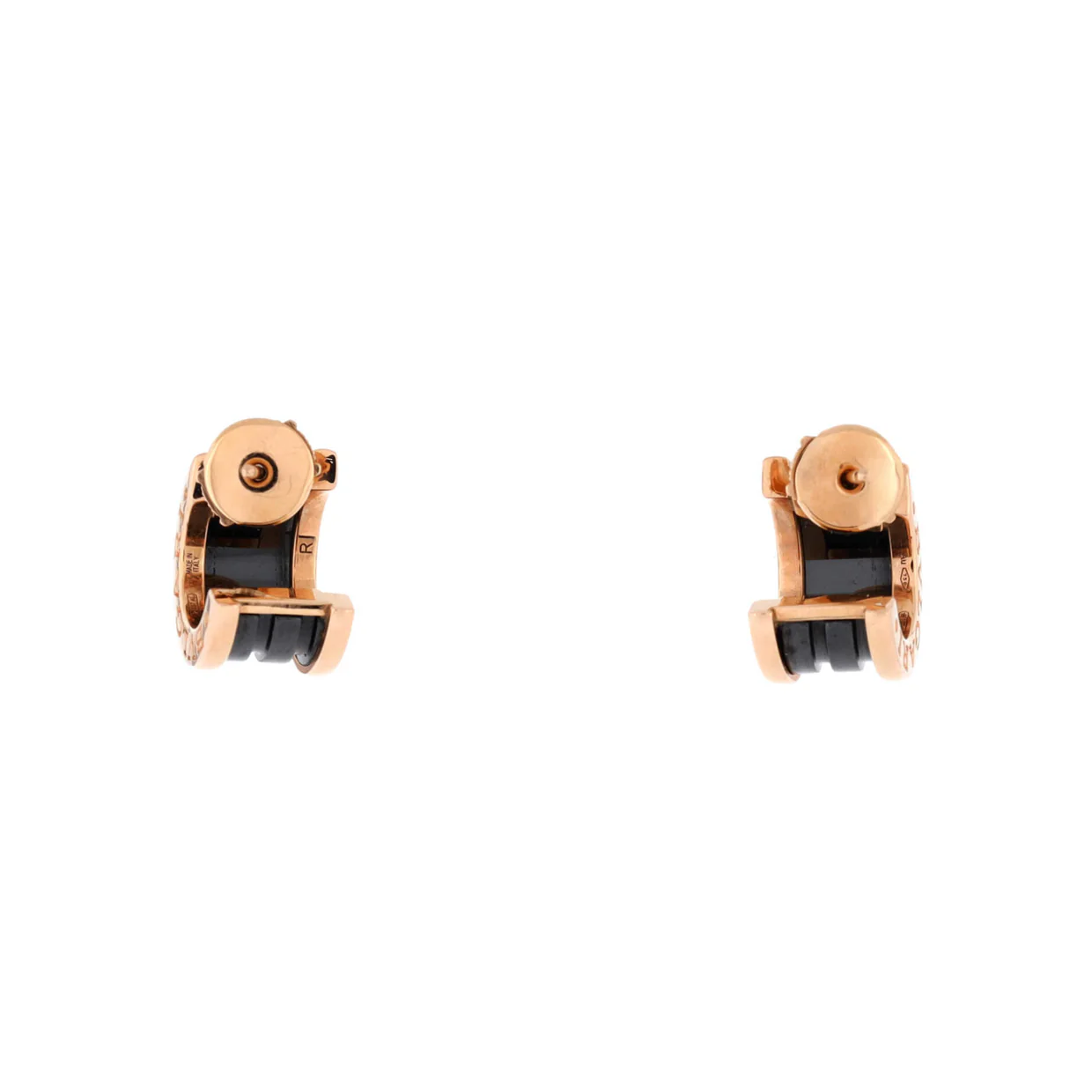 B.Zero1 Hoop Earrings 18K Rose Gold and Ceramic - Deep Luxury