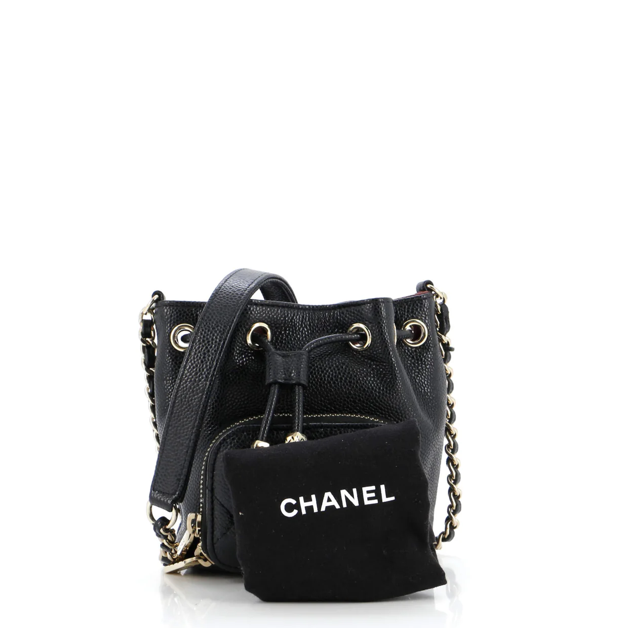 Business Affinity Drawstring Bucket Bag Quilted Caviar Mini - Deep Luxury