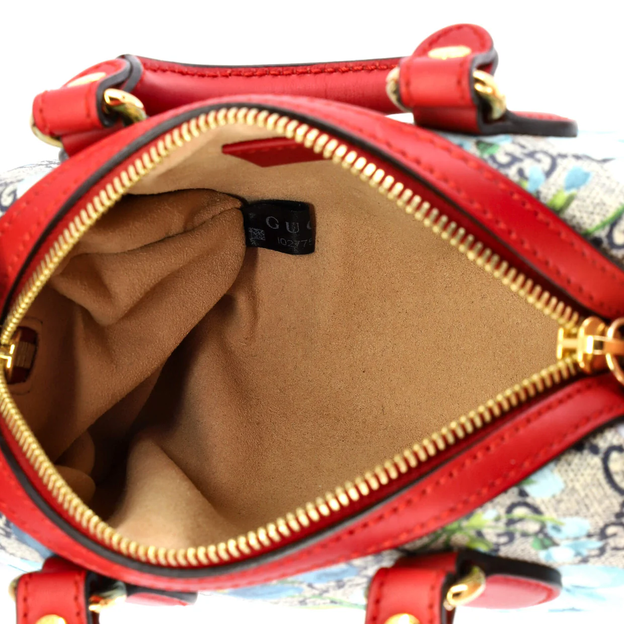 Convertible Boston Bag Blooms Print GG Coated Canvas Nano - Deep Luxury