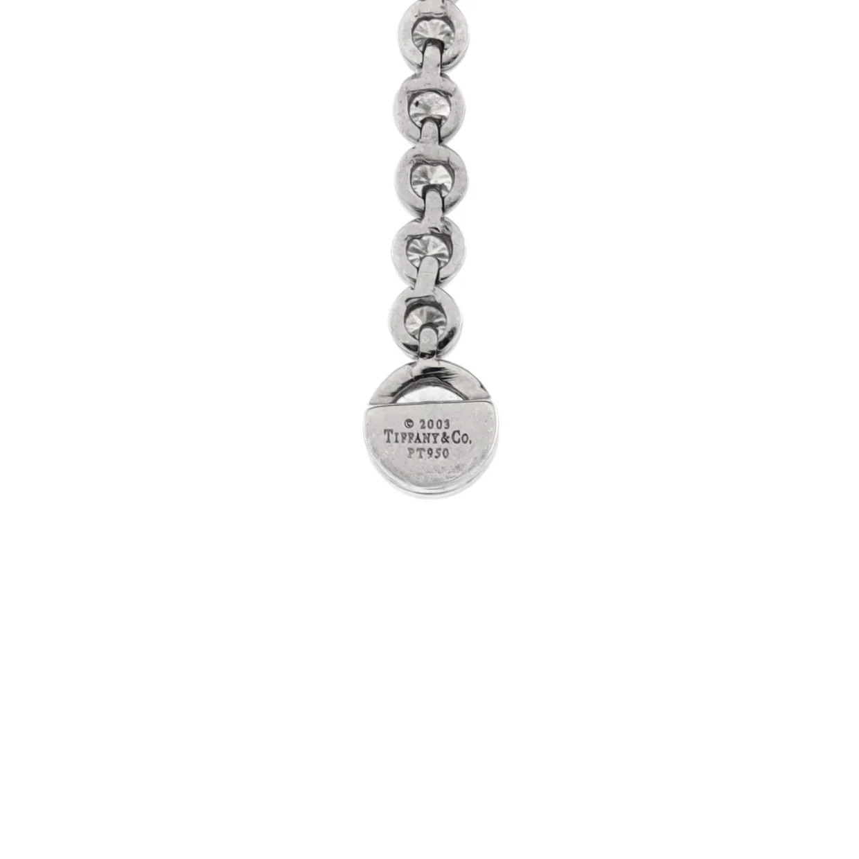 Jazz Drop Pendant Necklace Platinum with One Baguette and Seven Round Diamonds - Deep Luxury