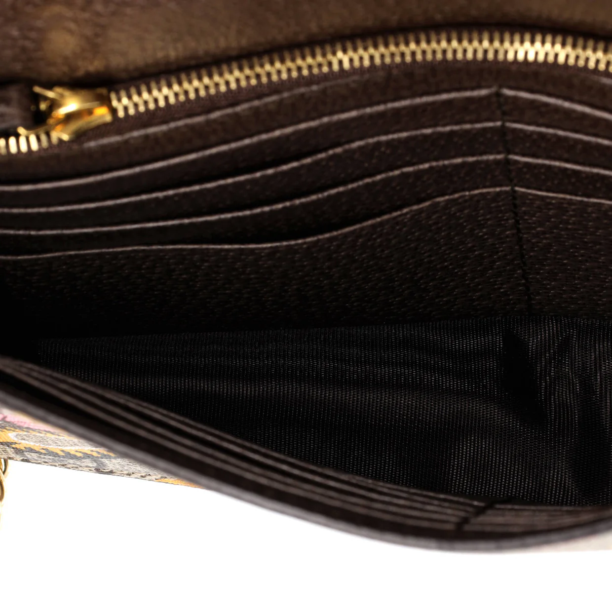 Chain Wallet Bengal Print GG Coated Canvas - Deep Luxury