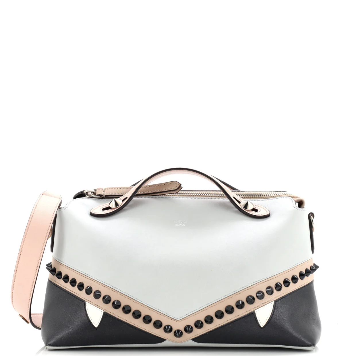 Monster By The Way Satchel Studded Leather Medium - Deep Luxury