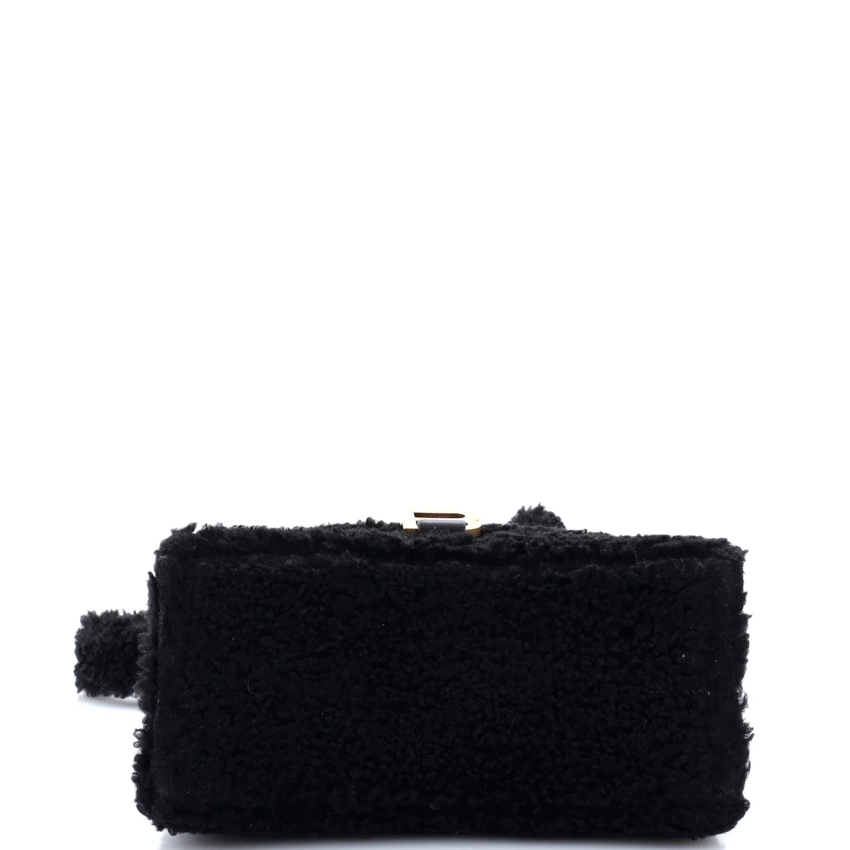 Fluffy Hourglass Top Handle Bag Faux Fur Small - Deep Luxury