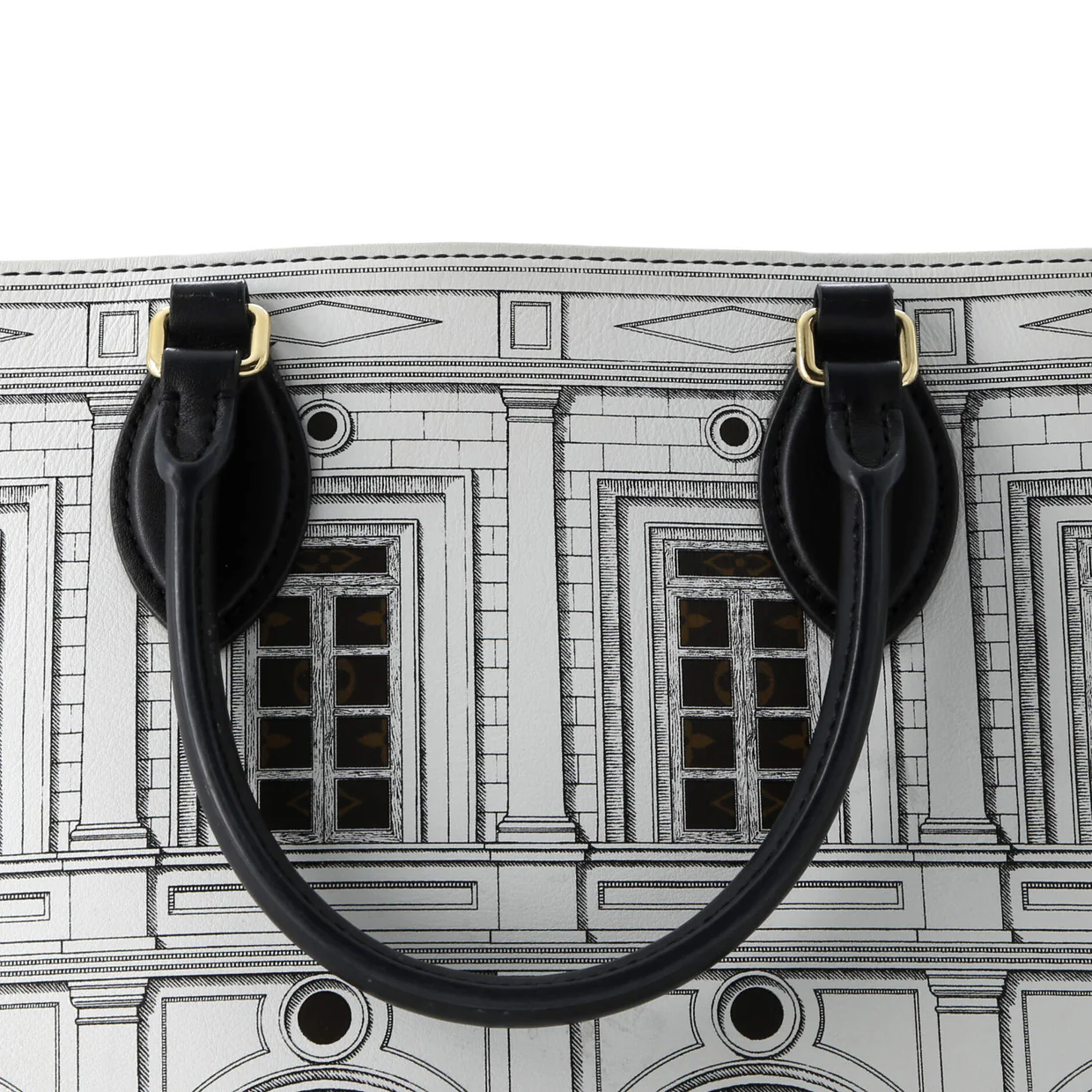 OnTheGo Tote Limited Edition Fornasetti Architettura Print Leather and Monogram Canvas MM - Deep Luxury