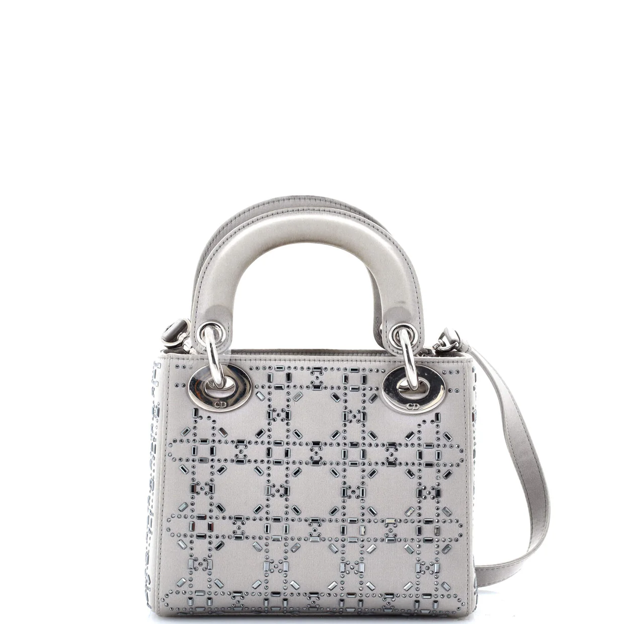 Lady Dior Bag Crystal Embellished Cannage Quilt Satin Mini - Deep Luxury
