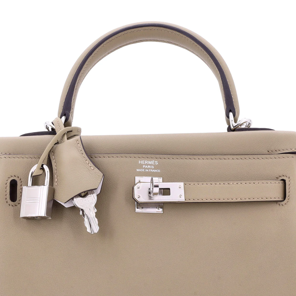 Kelly Handbag Verso Swift with Palladium Hardware 25 - Deep Luxury