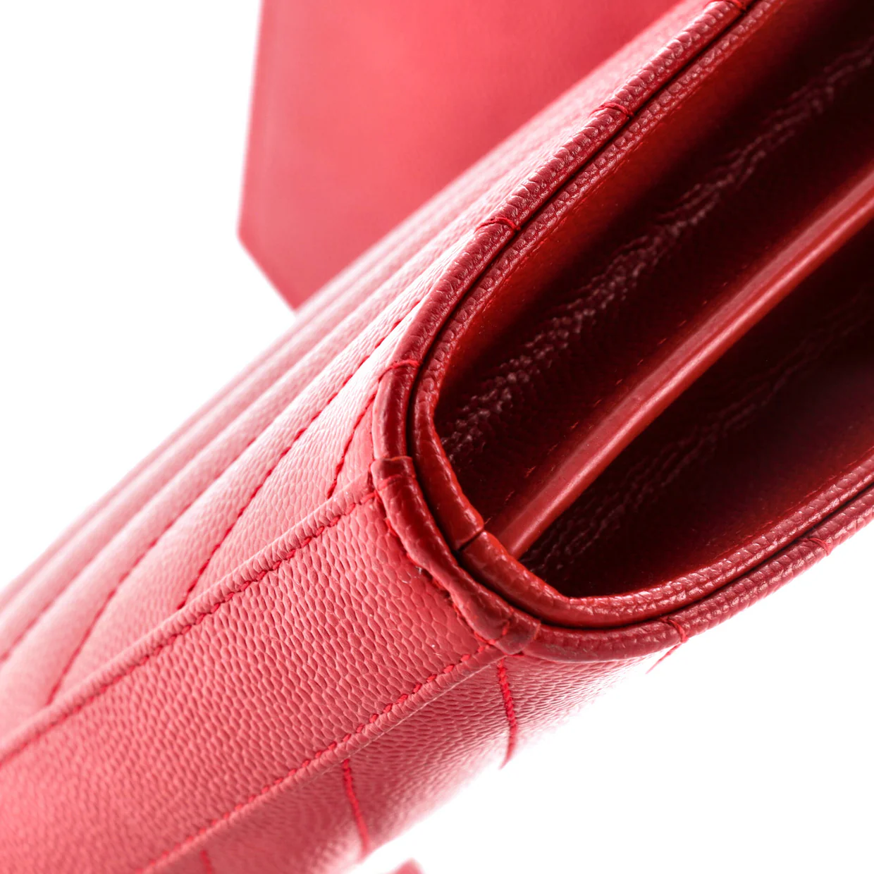 Classic Monogram Wallet on Chain Matelasse Chevron Leather Medium - Deep Luxury