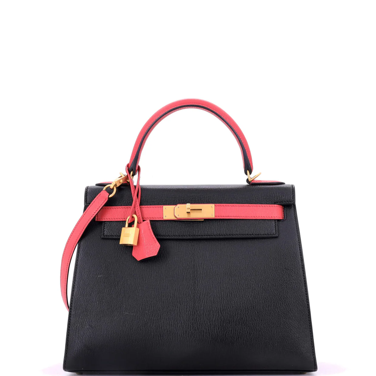 Kelly Handbag Bicolor Chevre Mysore with Brushed Gold Hardware 28 - Deep Luxury