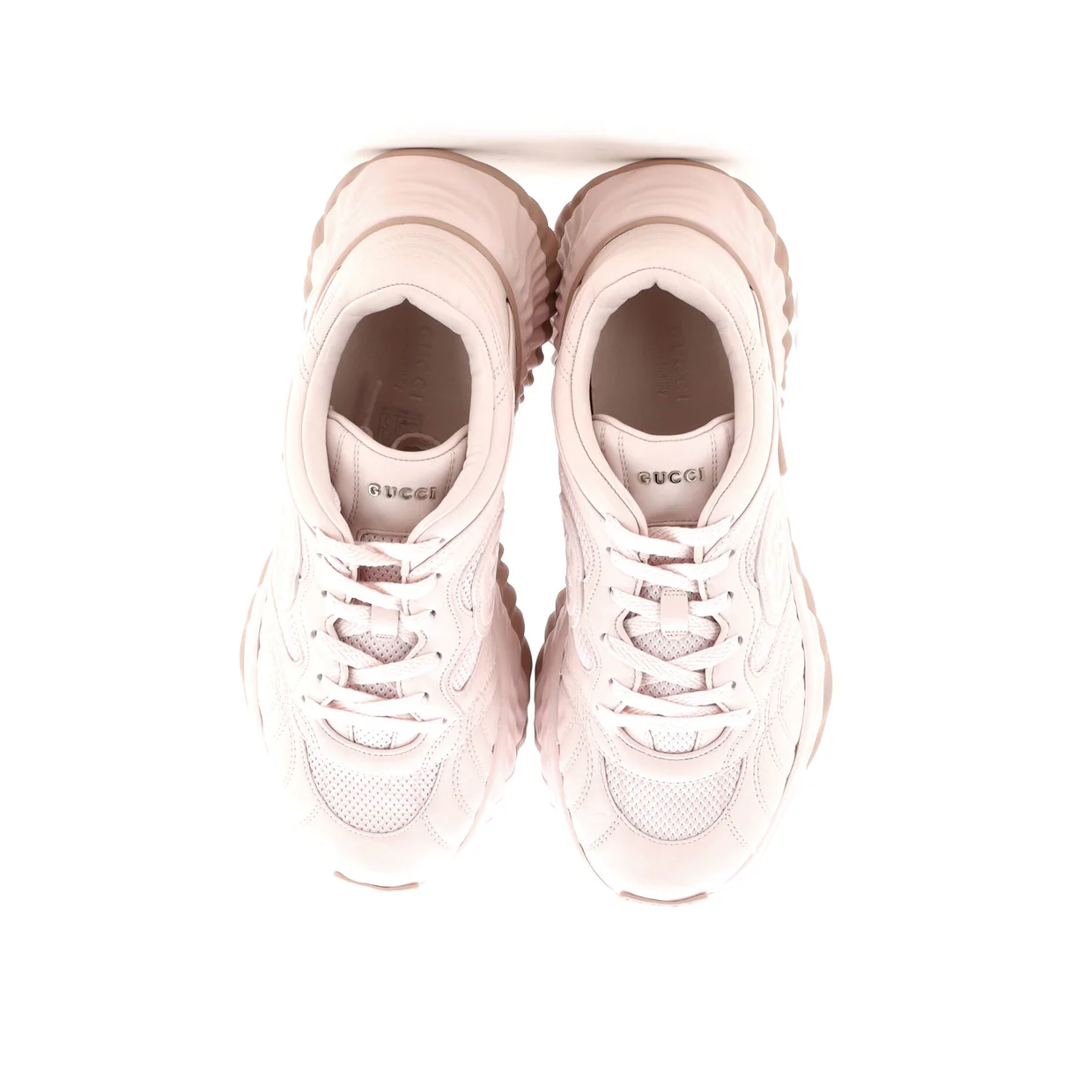 Women's Interlocking G Ripple Sneakers Leather with Mesh - Deep Luxury