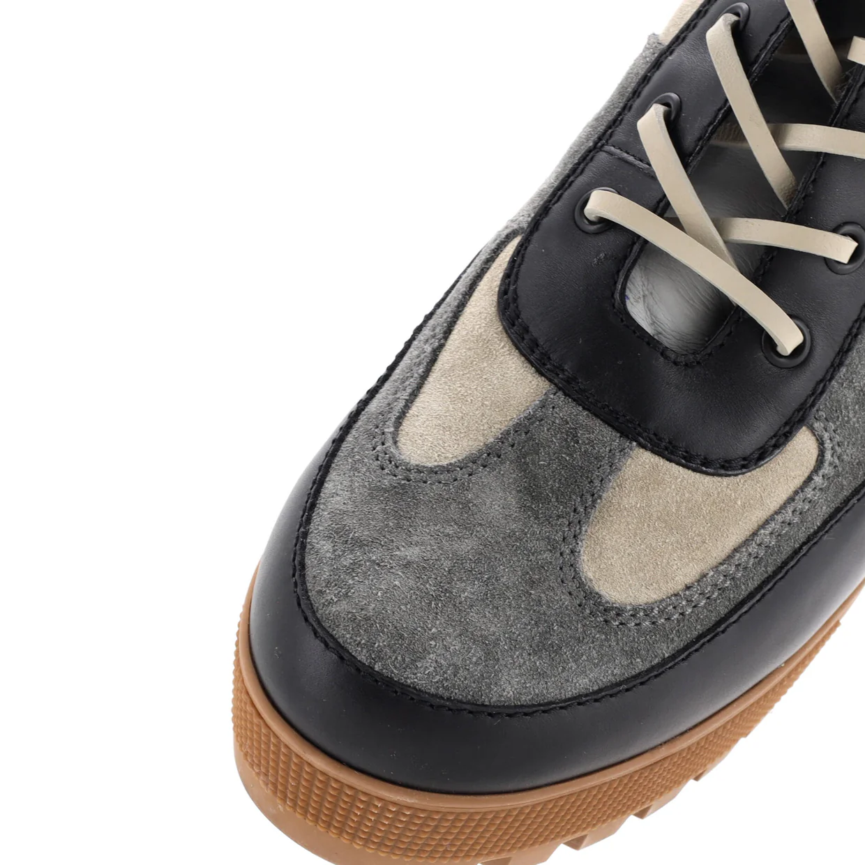 Women's Laureate Platform Desert Boots Suede with Monogram Canvas - Deep Luxury