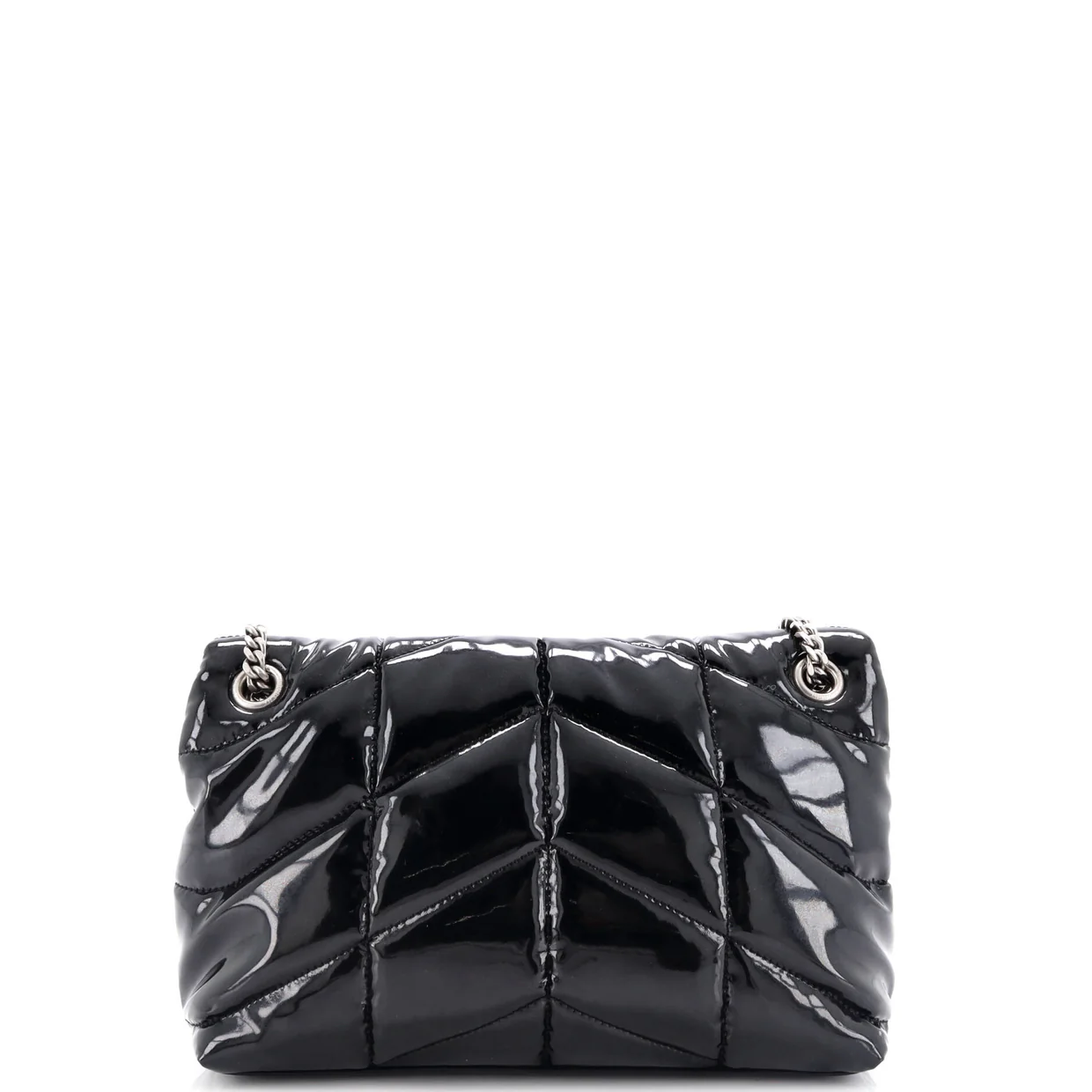 Loulou Puffer Shoulder Bag Quilted Patent Small - Deep Luxury