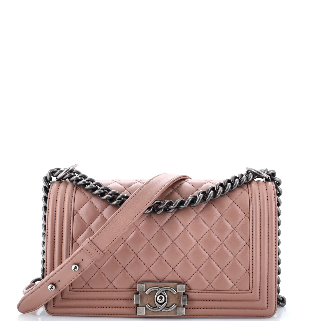 Boy Flap Bag Quilted Metallic Calfskin Old Medium - Deep Luxury