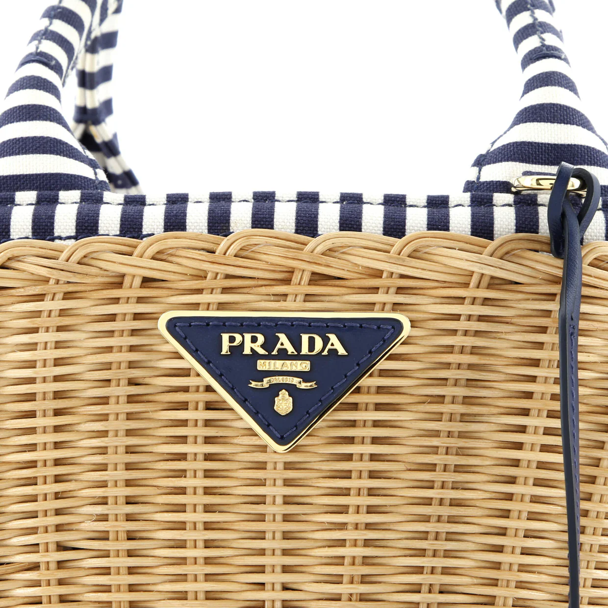 Convertible Basket Bag Wicker with Canvas Small - Deep Luxury