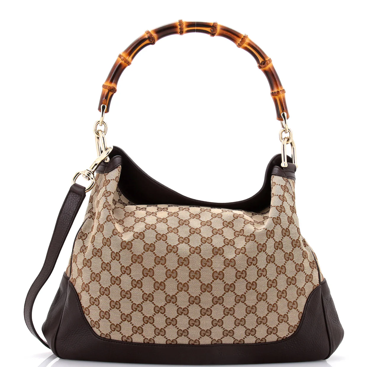 Diana Bamboo Shoulder Bag GG Canvas Medium - Deep Luxury