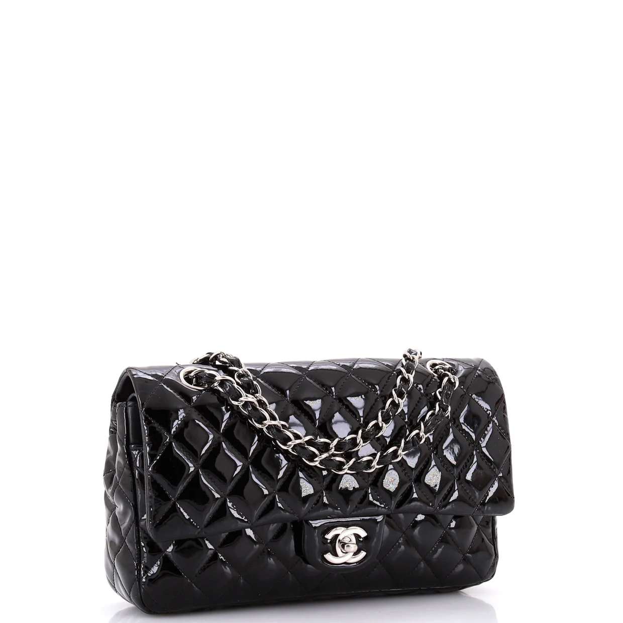 Classic Double Flap Bag Quilted Patent Medium - Deep Luxury