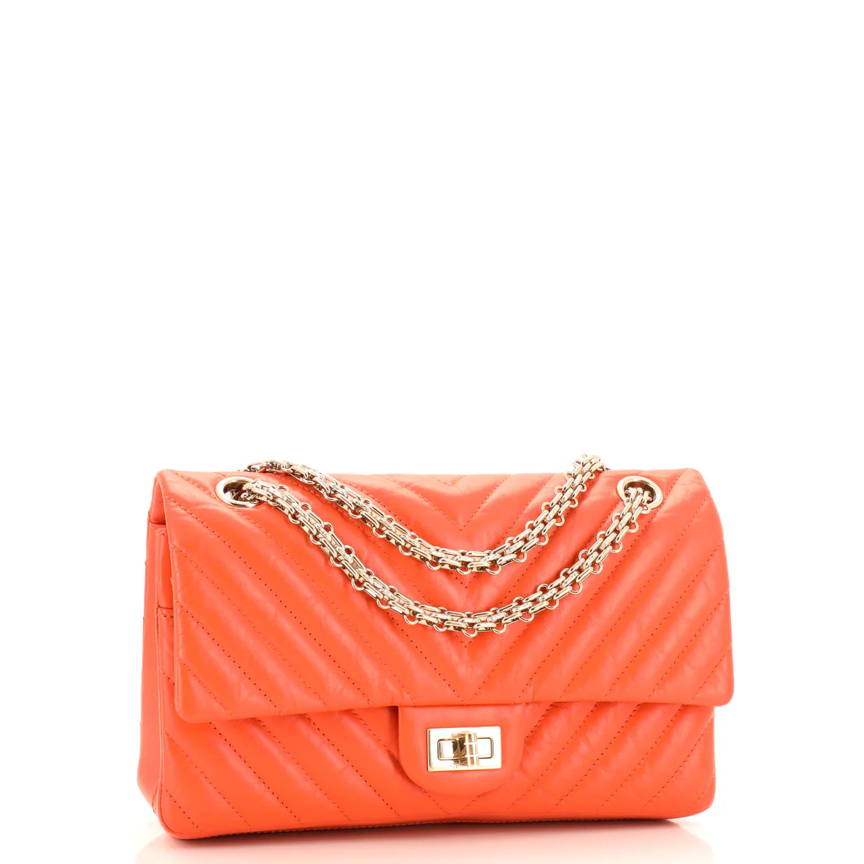 Reissue 2.55 Flap Bag Chevron Aged Calfskin 225 - Deep Luxury