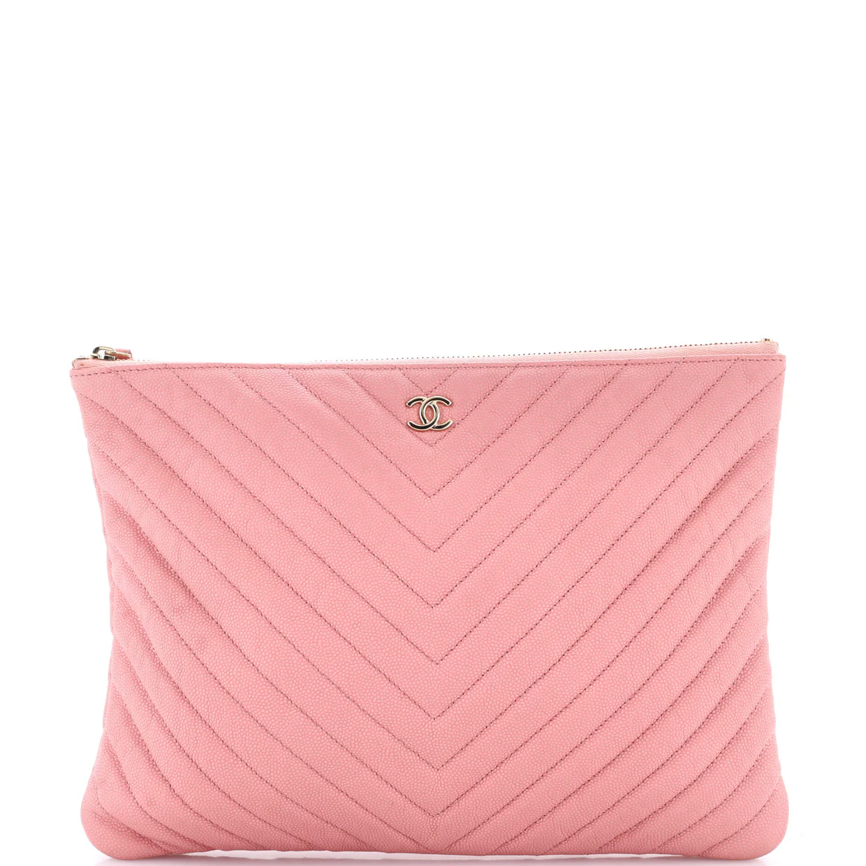 O Case Clutch Chevron Caviar Medium - Deep Luxury