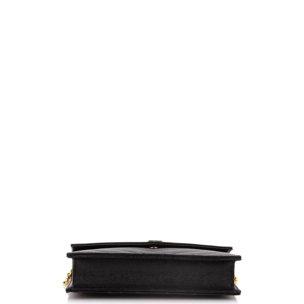 Classic Monogram Wallet on Chain Matelasse Chevron Leather Small - Deep Luxury