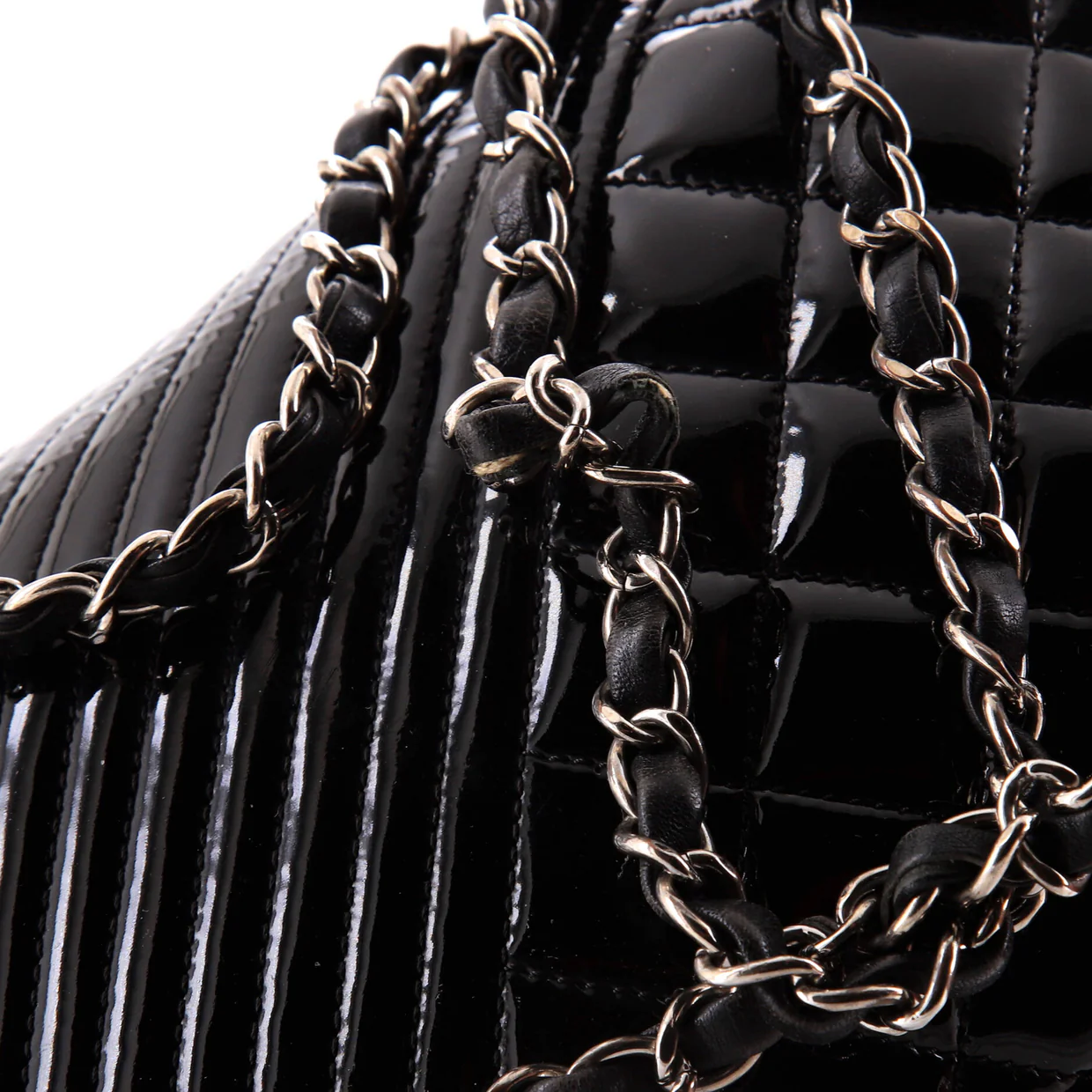 Coco Boy Flap Bag Quilted Patent Medium - Deep Luxury