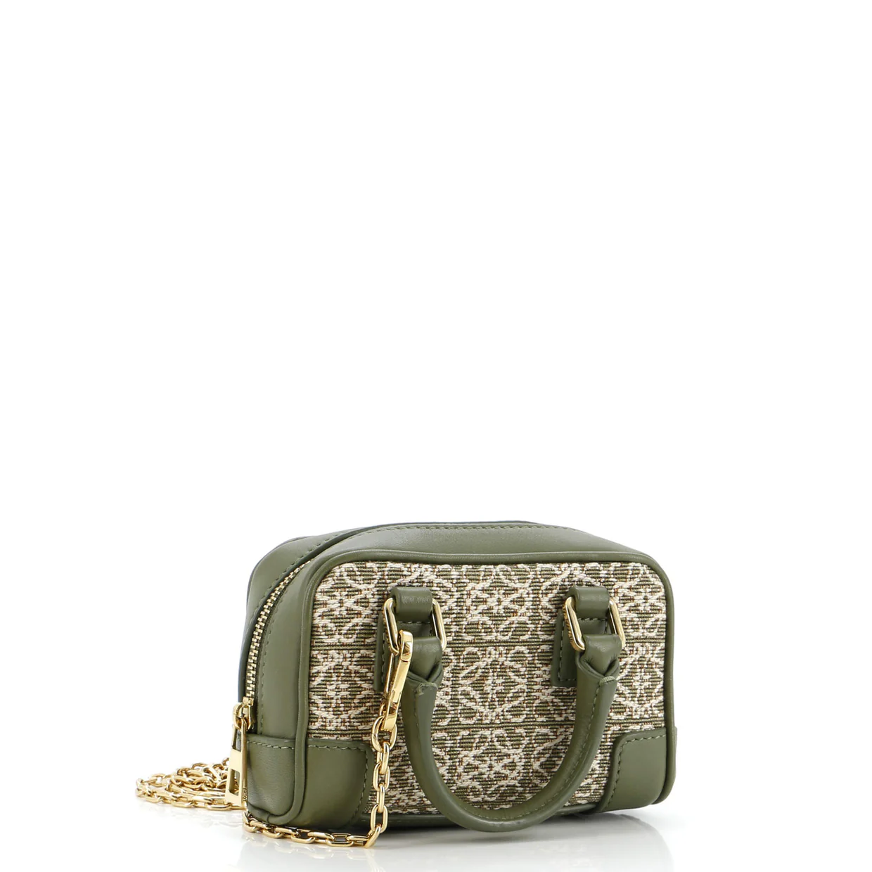 Amazona Bag Leather and Jacquard Canvas Nano - Deep Luxury