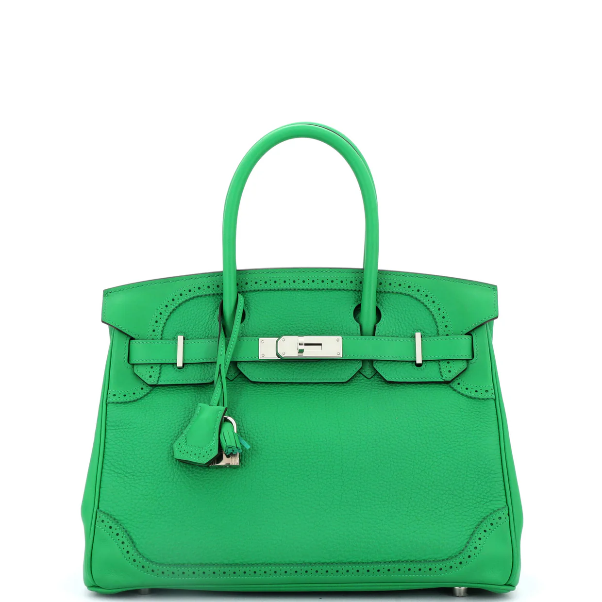 Birkin Ghillies Bag Bamboo Togo and Swift with Palladium Hardware 30 - Deep Luxury