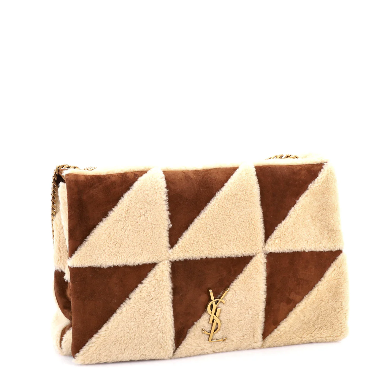 Jamie Flap Bag Quilted Suede and Shearling Large - Deep Luxury