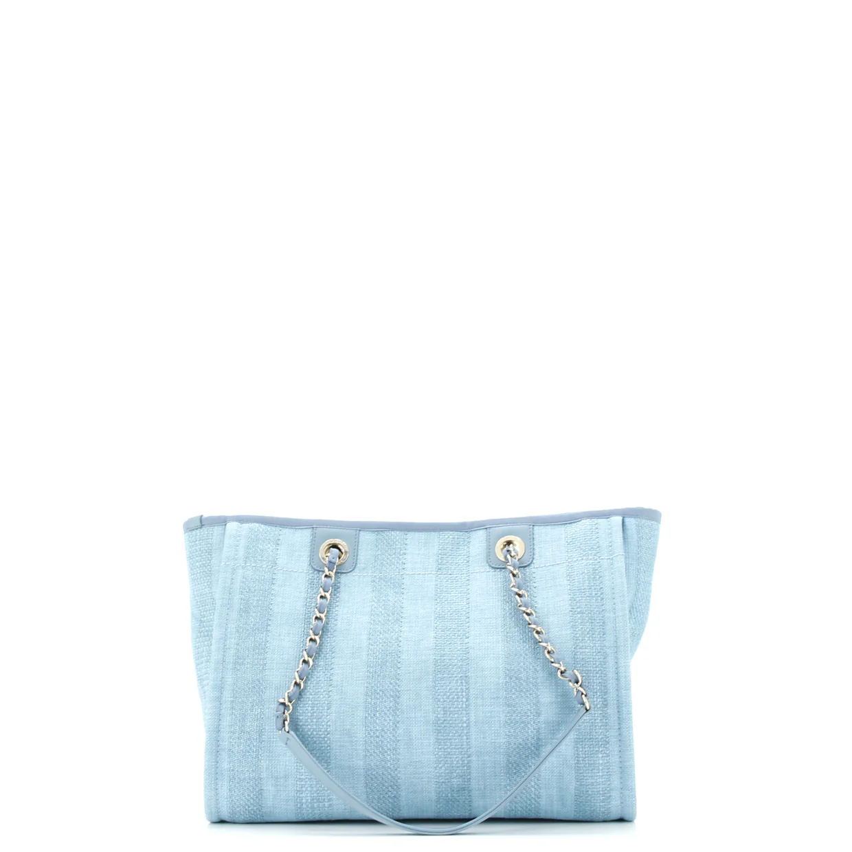 Deauville Tote Striped Raffia Small - Deep Luxury