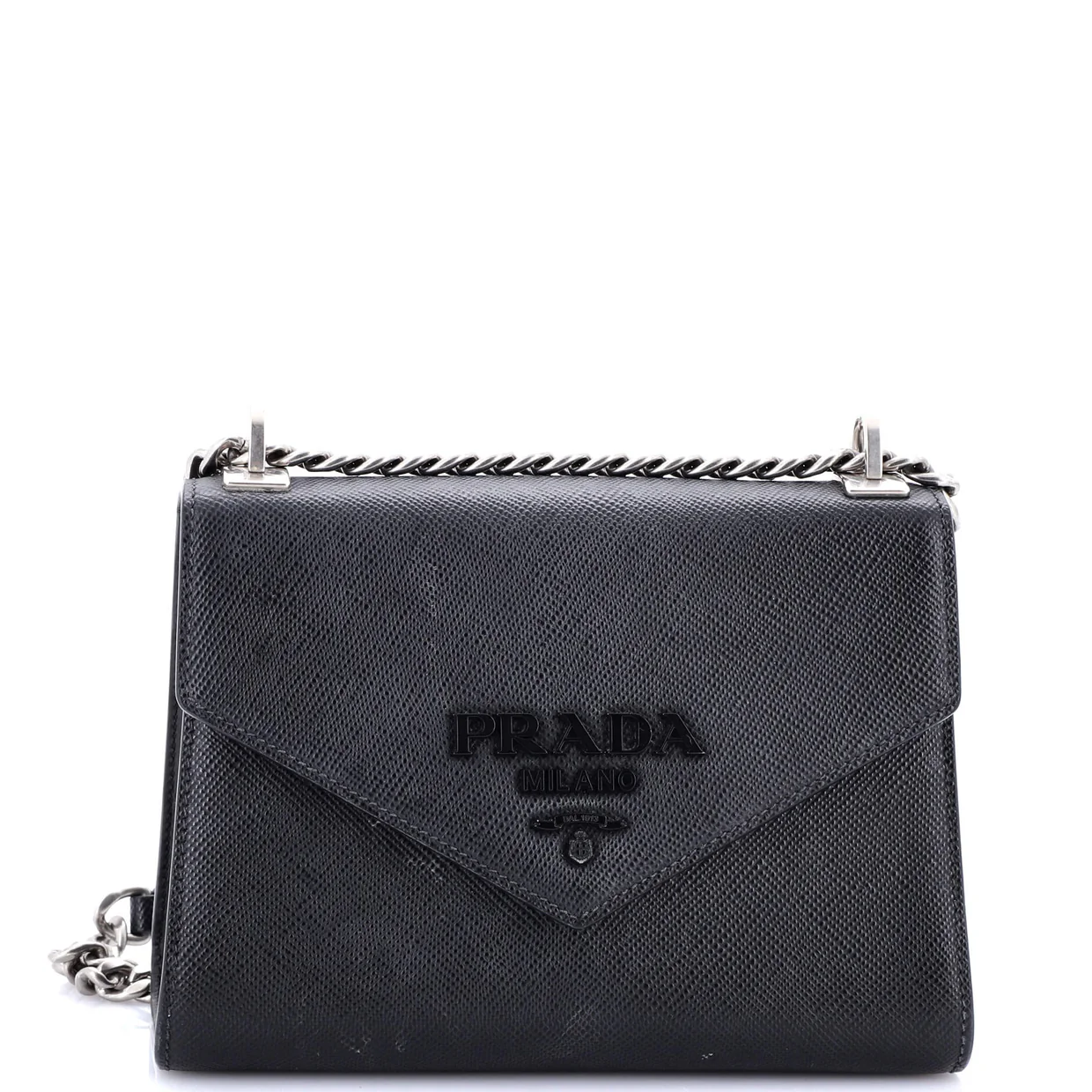 Monochrome Shoulder Bag Saffiano Leather Medium - Deep Luxury