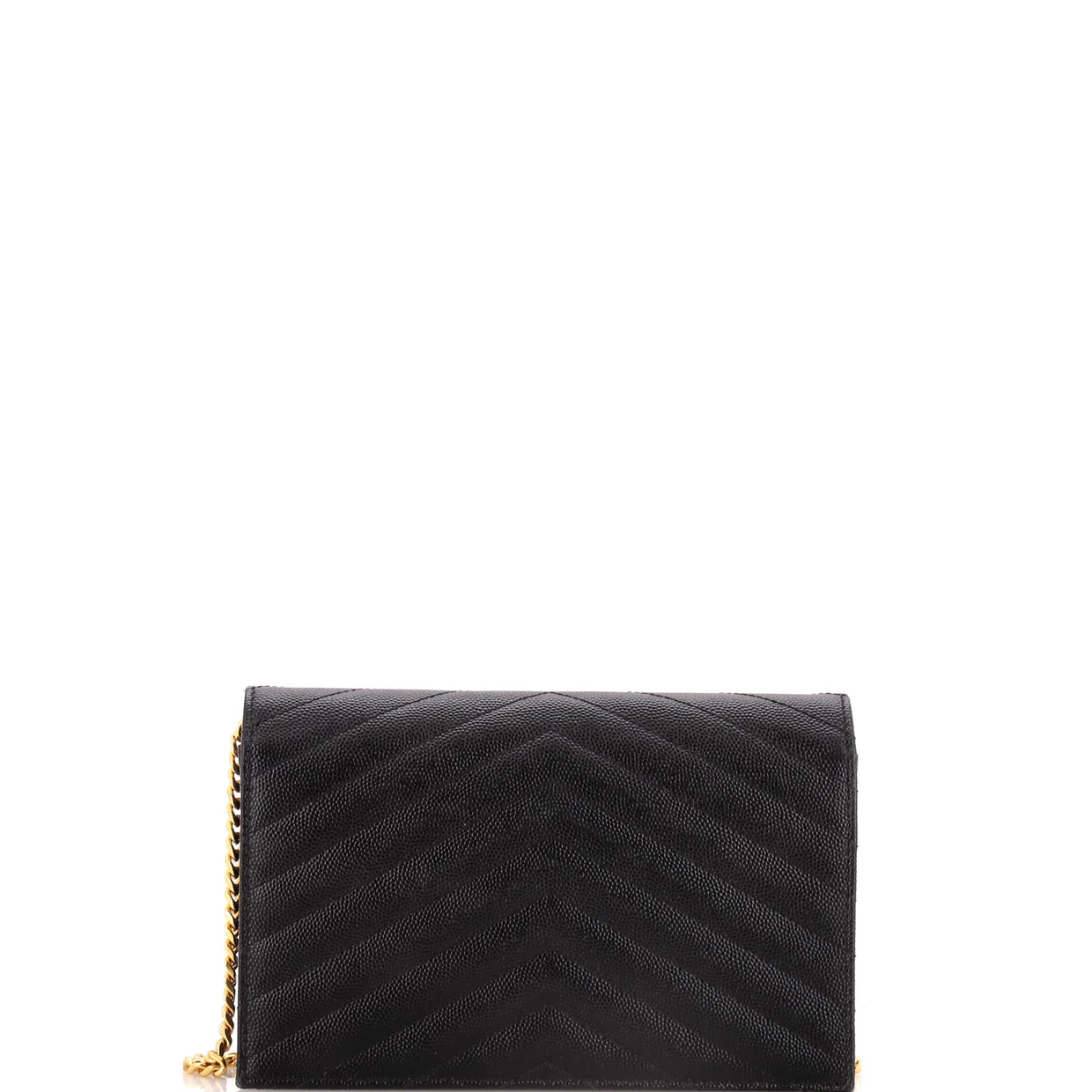 Classic Monogram Wallet on Chain Matelasse Chevron Leather Small - Deep Luxury