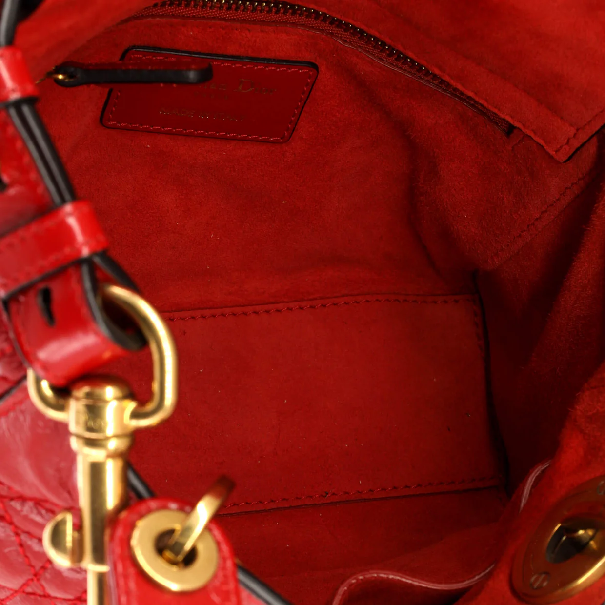 My Lady Dior Bag Cannage Quilted Crinkled Patent - Deep Luxury