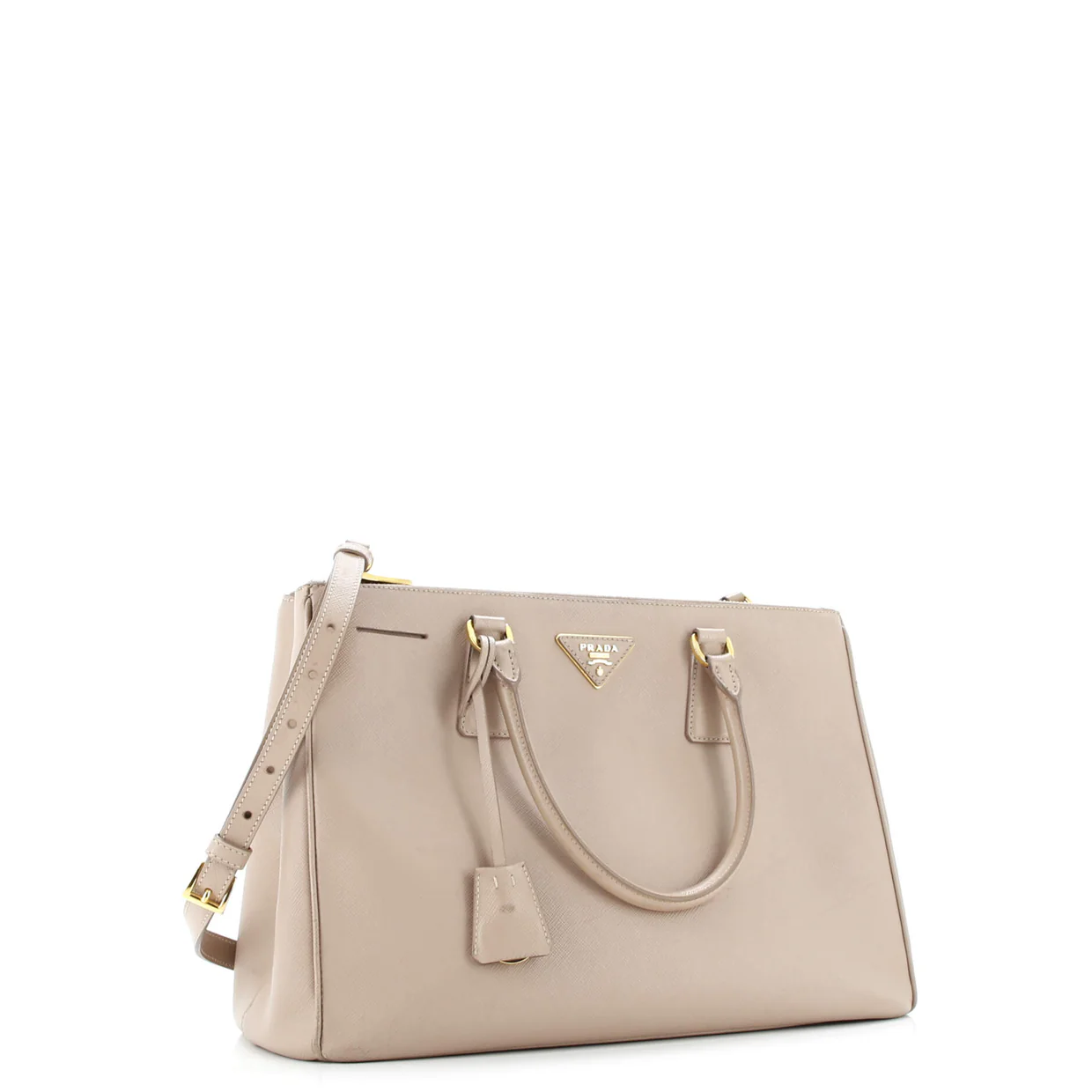 Double Zip Lux Tote Saffiano Leather Medium - Deep Luxury