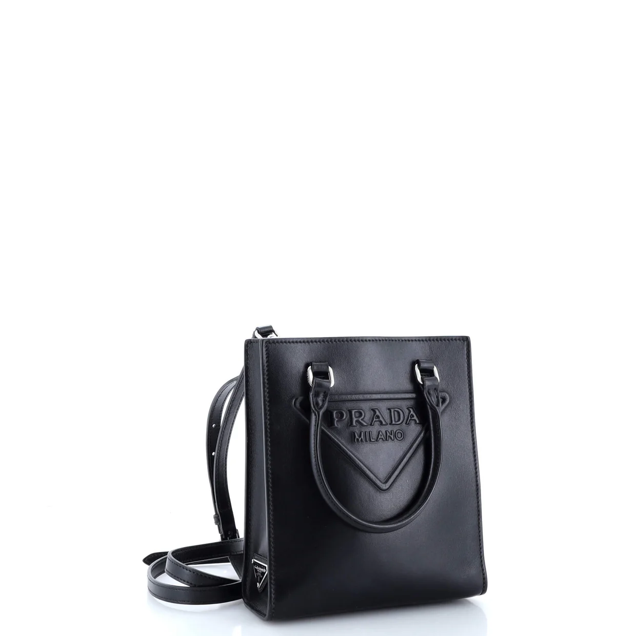 Logo Drill Tote Leather Mini - Deep Luxury