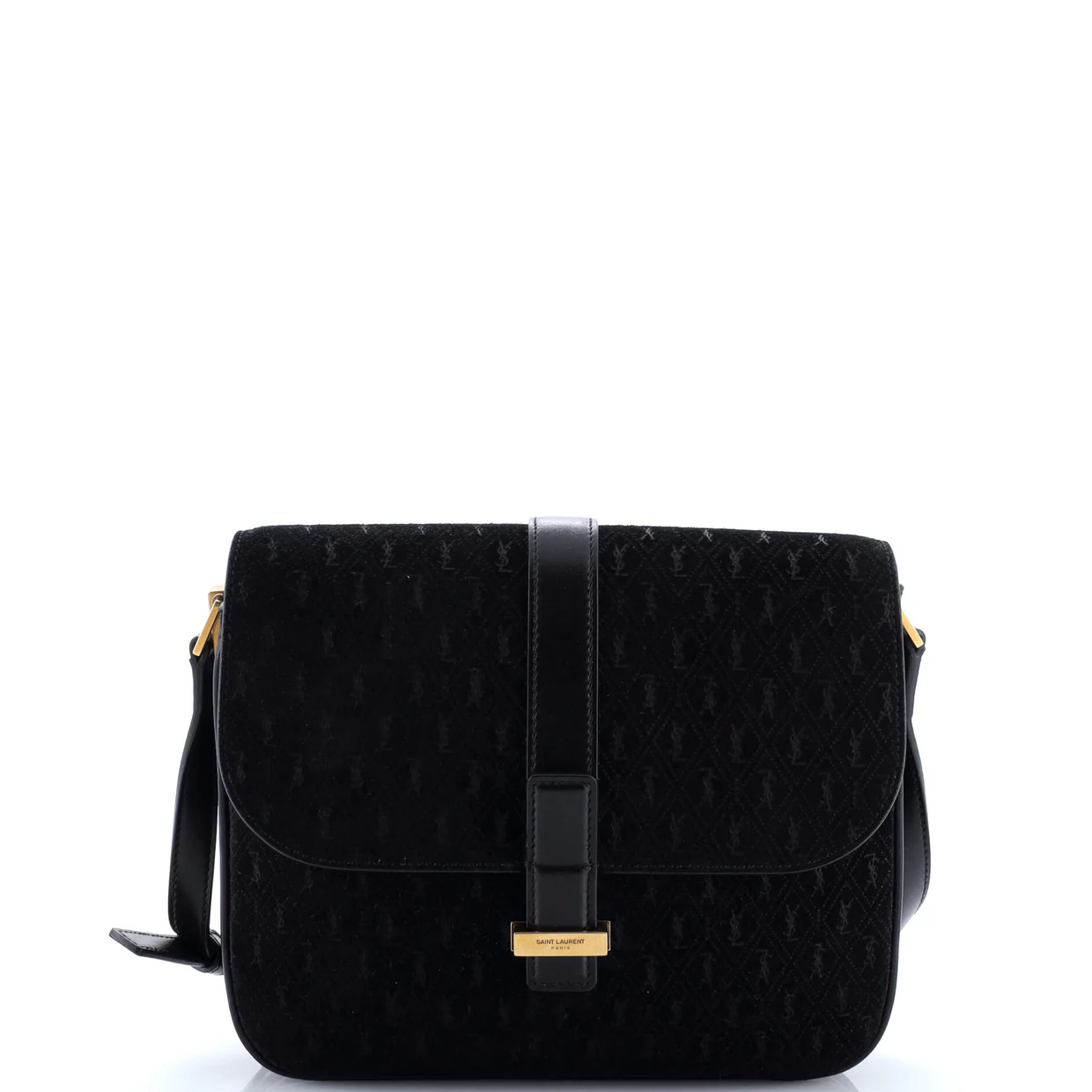 Top Flap Satchel Monogram All Over Suede Small - Deep Luxury