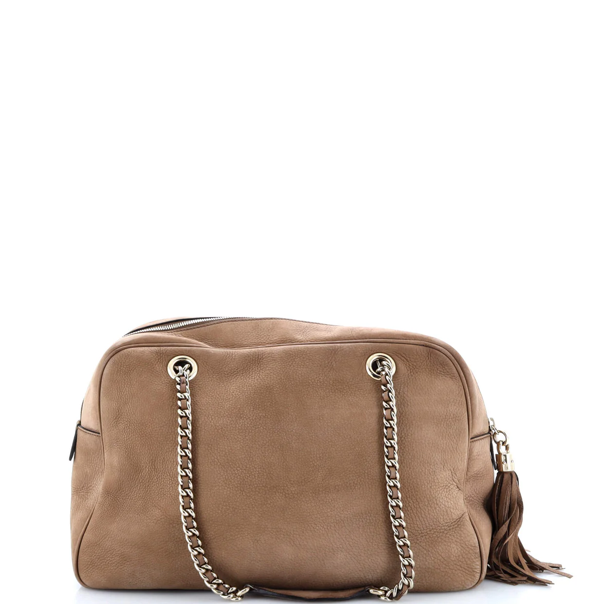 Soho Chain Zip Shoulder Bag Nubuck Medium - Deep Luxury