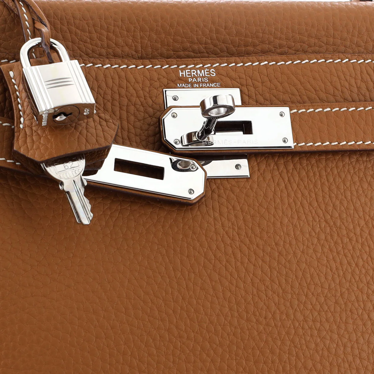 Kelly Handbag Gold Clemence with Palladium Hardware 28 - Deep Luxury